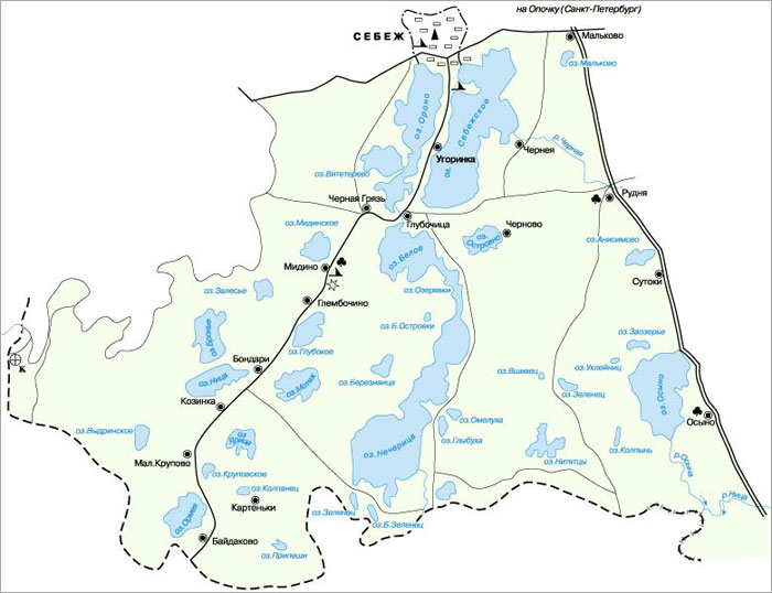 Карта Себежа